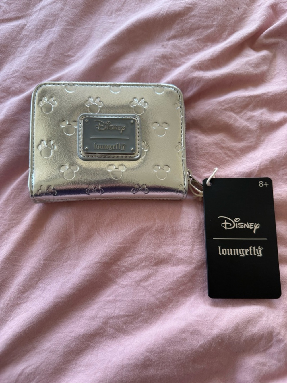 Loungefly Disney’s Silver Minnie Mouse Embossed Zip Wallet